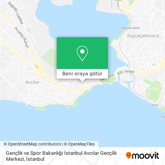 Gençlik ve Spor Bakanlığı İstanbul Avcılar Gençlik Merkezi harita