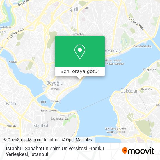 İstanbul Sabahattin Zaim Üniversitesi Fındıklı Yerleşkesi harita