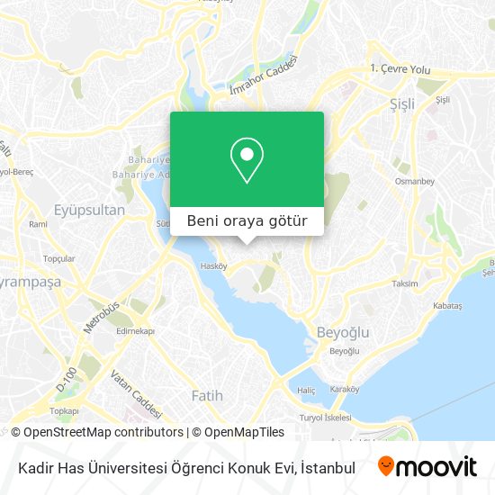 Kadir Has Üniversitesi Öğrenci Konuk Evi harita