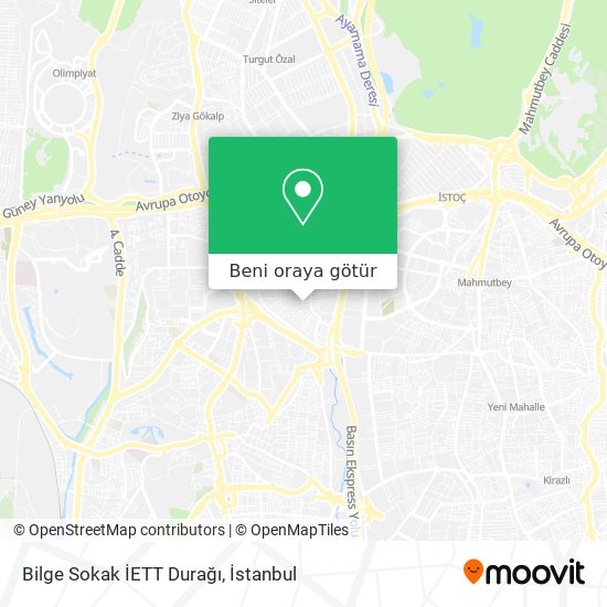 Bilge Sokak İETT Durağı harita