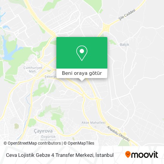 Ceva Lojistik Gebze 4 Transfer Merkezi harita