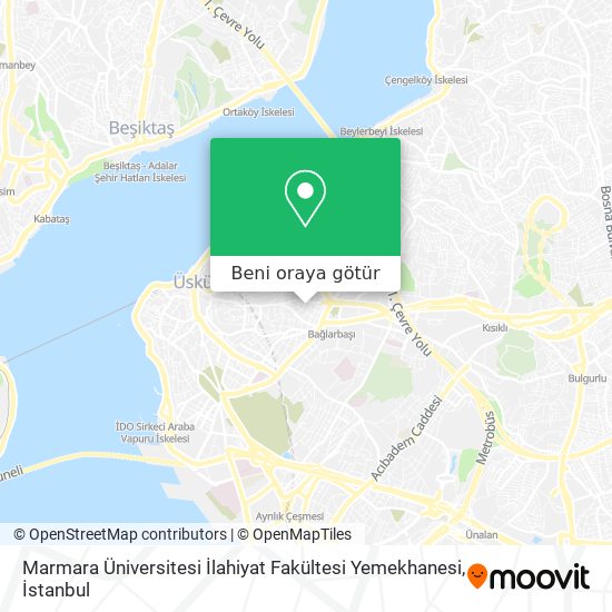 Marmara Üniversitesi İlahiyat Fakültesi Yemekhanesi harita