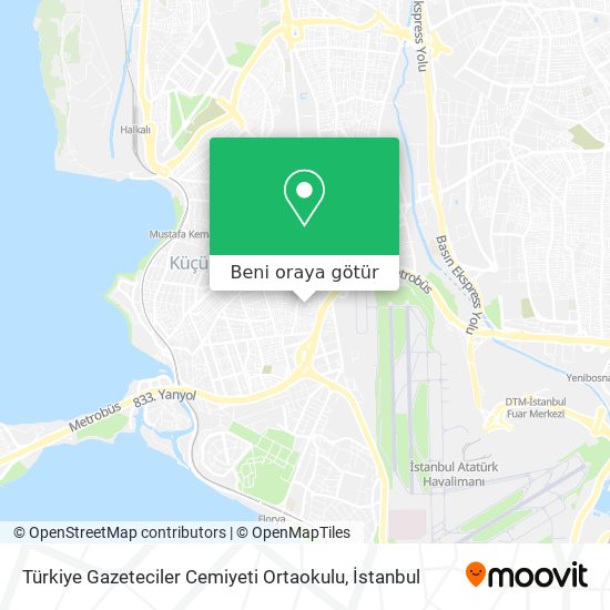 Türkiye Gazeteciler Cemiyeti Ortaokulu harita