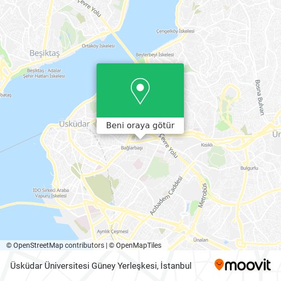 Üsküdar Üniversitesi Güney Yerleşkesi harita