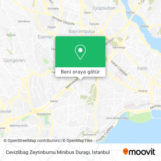 Cevizlibag Zeytinburnu Minibus Duragi harita