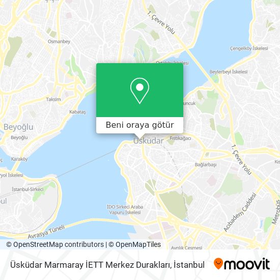 Üsküdar Marmaray İETT Merkez Durakları harita