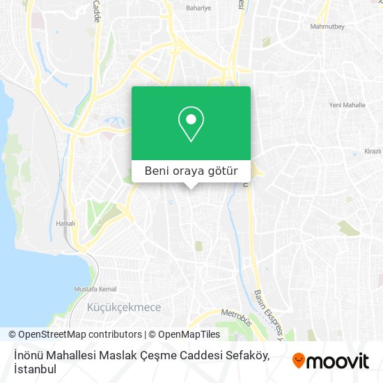 İnönü Mahallesi Maslak Çeşme Caddesi Sefaköy harita