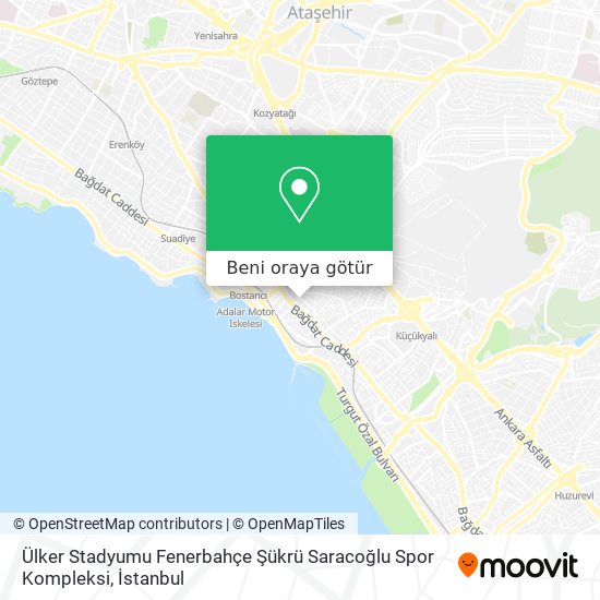 Ülker Stadyumu Fenerbahçe
Şükrü Saracoğlu Spor Kompleksi harita