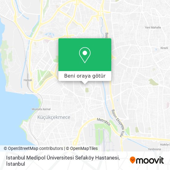 Istanbul Medipol Üniversitesi Sefaköy Hastanesi harita