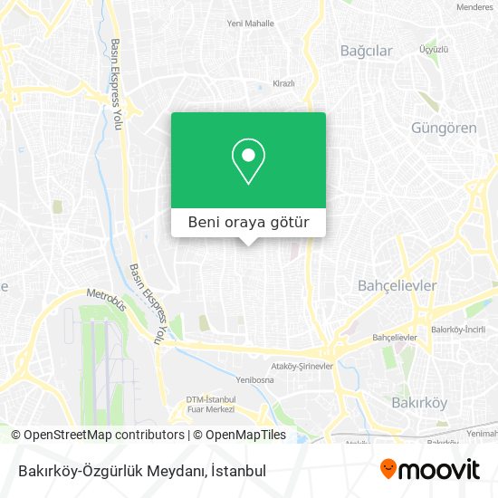 Bakırköy-Özgürlük Meydanı harita