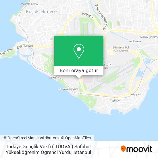 Türkiye Gençlik Vakfı ( TÜGVA ) Safahat Yükseköğrenim Öğrenci Yurdu harita