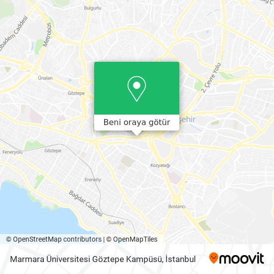 Marmara Üniversitesi Göztepe Kampüsü harita