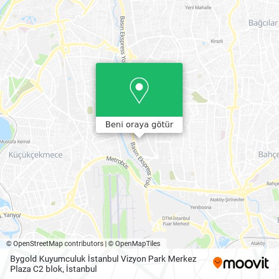 Bygold Kuyumculuk İstanbul Vizyon Park Merkez Plaza C2 blok harita