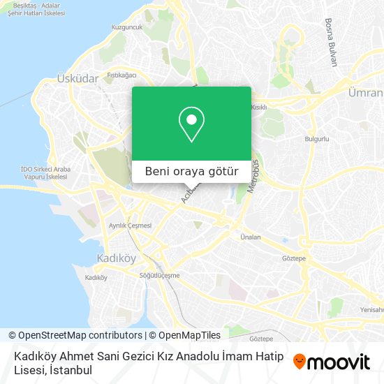 Kadıköy Ahmet Sani Gezici Kız Anadolu İmam Hatip Lisesi harita