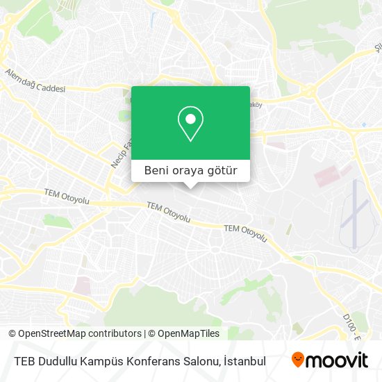 TEB Dudullu Kampüs Konferans Salonu harita