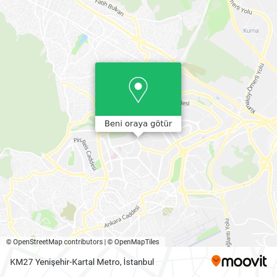 KM27 Yenişehir-Kartal Metro harita