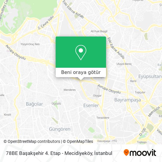 78BE Başakşehir 4. Etap - Mecidiyeköy harita
