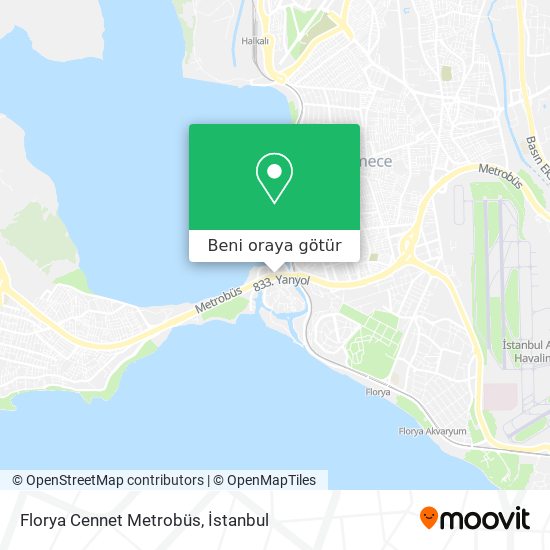 Florya Cennet Metrobüs harita