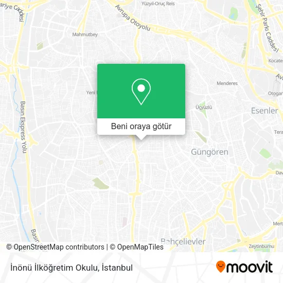 İnönü İlköğretim Okulu harita
