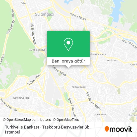 Türkiye İş Bankası - Taşköprü-Beşyüzevler Şb. harita