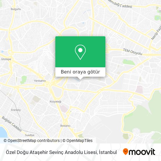 Özel Doğu Ataşehir Sevinç Anadolu Lisesi harita