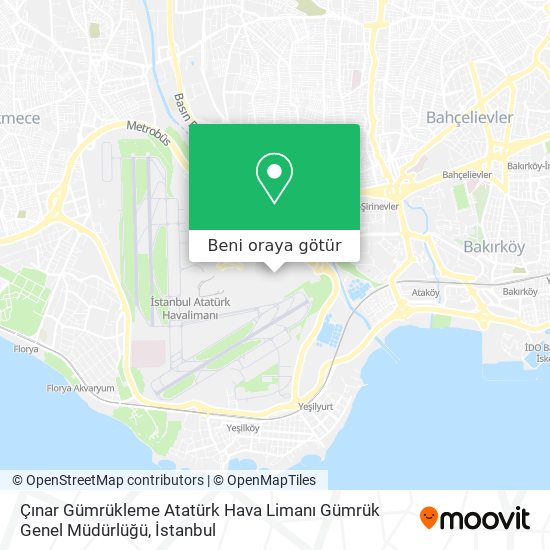 Çınar Gümrükleme Atatürk Hava Limanı Gümrük Genel Müdürlüğü harita