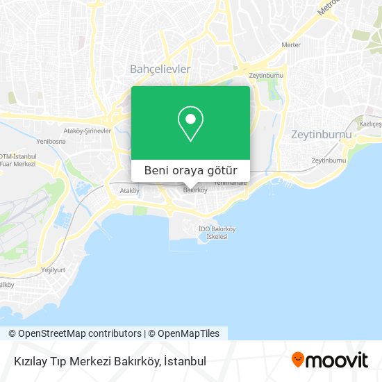 Kızılay Tıp Merkezi Bakırköy harita