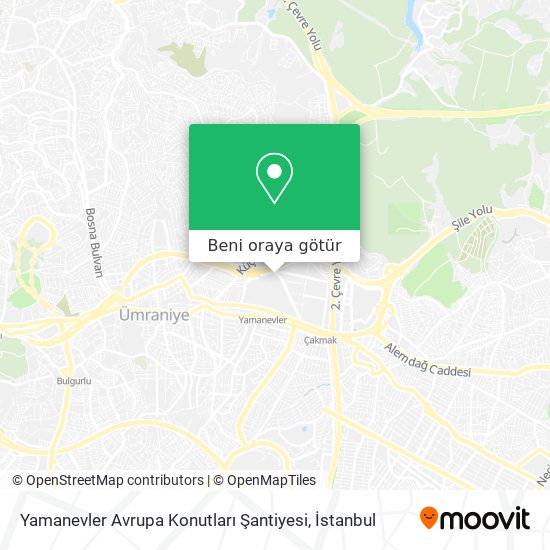 Yamanevler Avrupa Konutları Şantiyesi harita