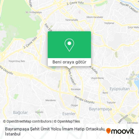 Bayrampaşa Şehit Ümit Yolcu İmam Hatip Ortaokulu harita