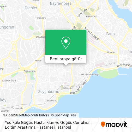 Yedikule Göğüs Hastalıkları ve Göğüs Cerrahisi Eğitim Araştırma Hastanesi harita