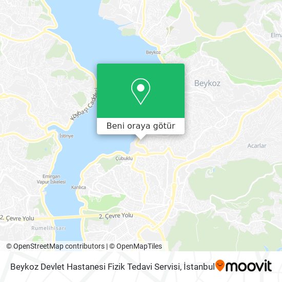 Beykoz Devlet Hastanesi Fizik Tedavi Servisi harita