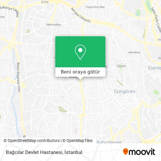 Bağcılar Devlet Hastanesi harita