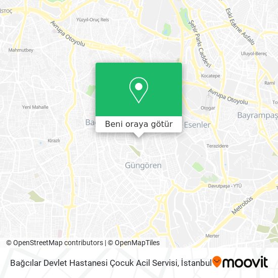 Bağcılar Devlet Hastanesi Çocuk Acil Servisi harita