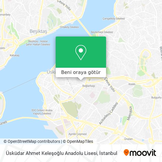 Üsküdar Ahmet Keleşoğlu Anadolu Lisesi harita