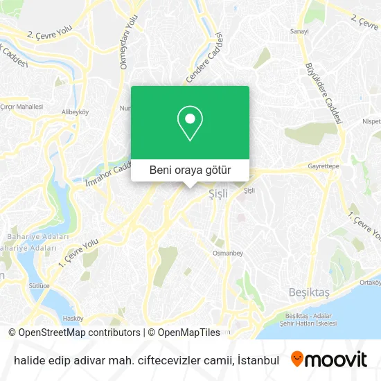 halide edip adivar mah. ciftecevizler camii harita