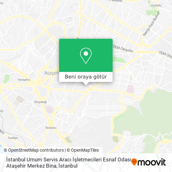 İstanbul Umum Servis Aracı İşletmecileri Esnaf Odası Ataşehir Merkez Bina harita
