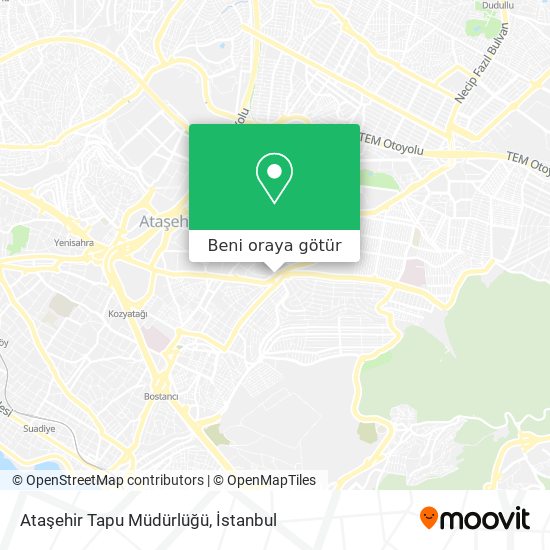 Ataşehir Tapu Müdürlüğü harita