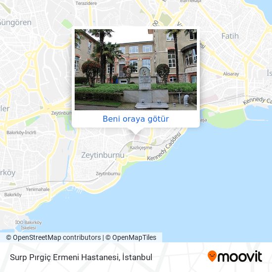Surp Pırgiç Ermeni Hastanesi harita