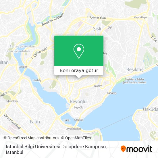 Istanbul Bilgi Universitesi Dolapdere Kampüsü harita