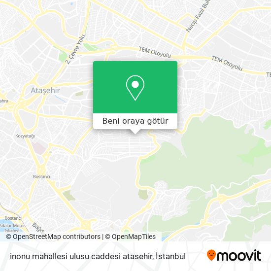 inonu mahallesi ulusu caddesi atasehir harita