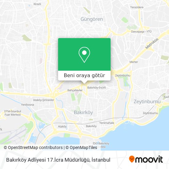 Bakırköy Adliyesi 17.İcra Müdürlüğü harita