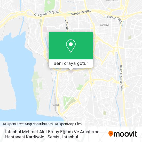 İstanbul Mehmet Akif Ersoy Eğitim Ve Araştırma Hastanesi Kardiyoloji Servisi harita