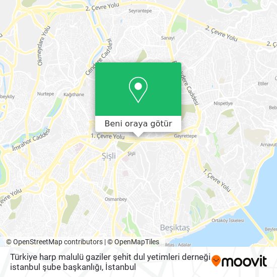 Türkiye harp malulü gaziler şehit dul yetimleri derneği istanbul şube başkanlığı harita