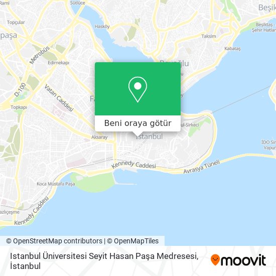 Istanbul Üniversitesi Seyit Hasan Paşa Medresesi harita