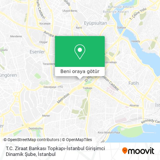 T.C. Ziraat Bankası Topkapı-İstanbul Girişimci Dinamik Şube harita