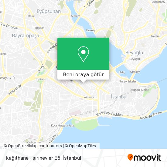 kağıthane - şirinevler E5 harita