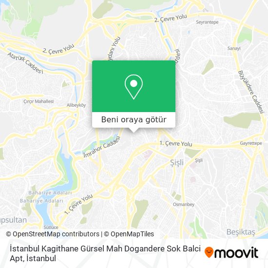 İstanbul Kagithane  Gürsel Mah Dogandere Sok Balci Apt harita