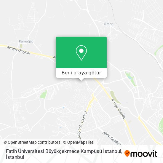 Fatih Üniversitesi Büyükçekmece Kampüsü İstanbul harita