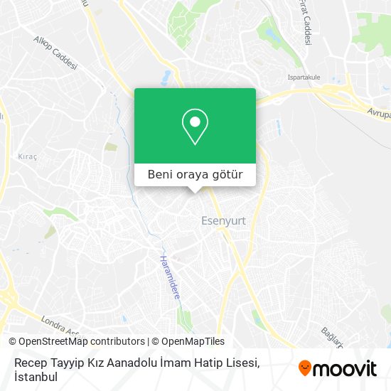 Recep Tayyip Kız Aanadolu İmam Hatip Lisesi harita