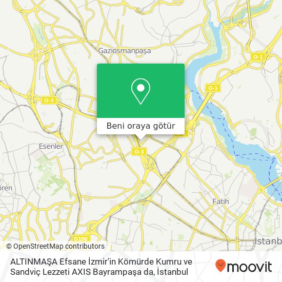 ALTINMAŞA Efsane İzmir'in Kömürde Kumru ve Sandviç Lezzeti AXIS Bayrampaşa da harita